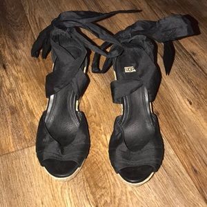 UGG Black Wedges